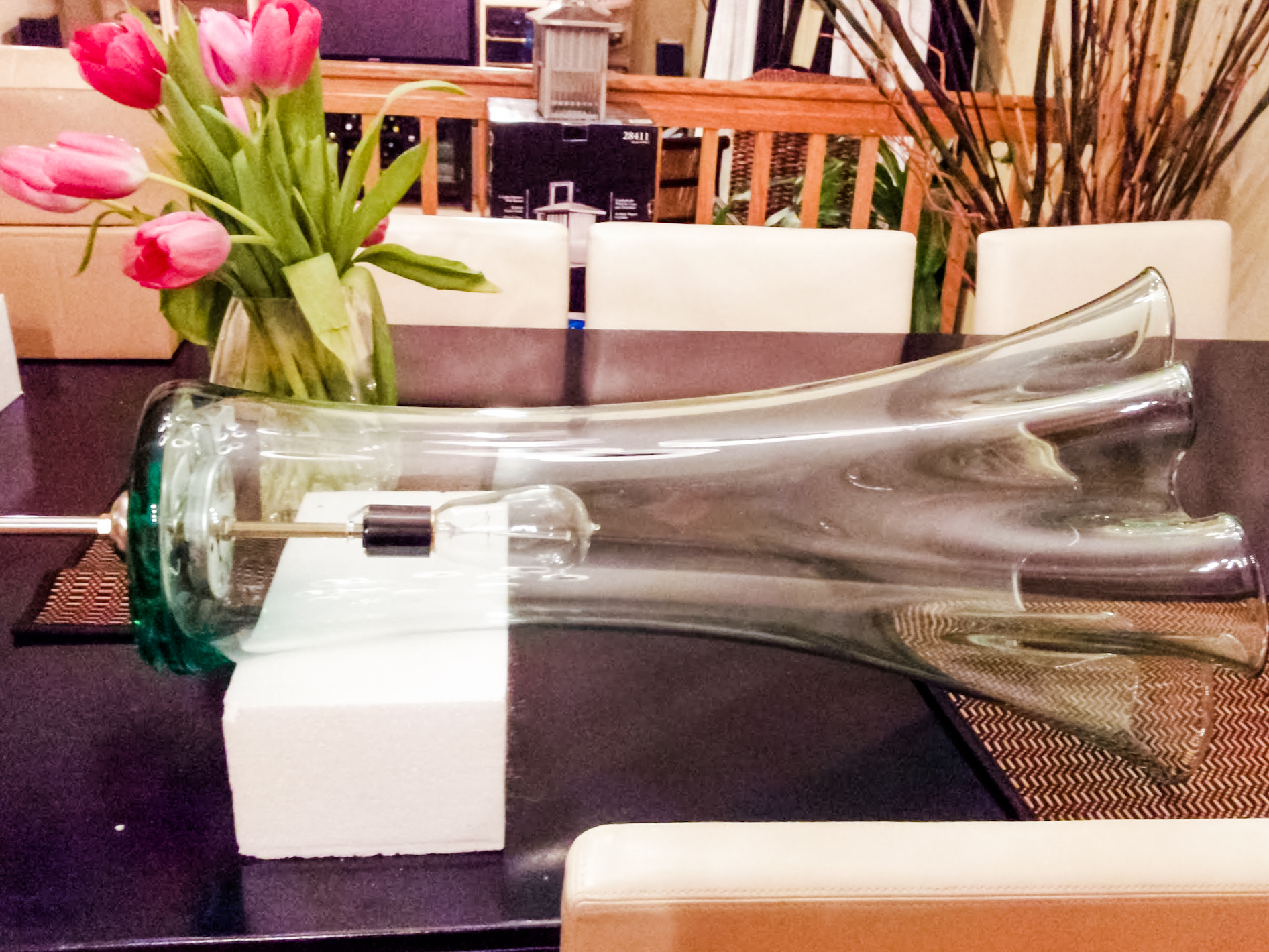 Hand-blown glass vase