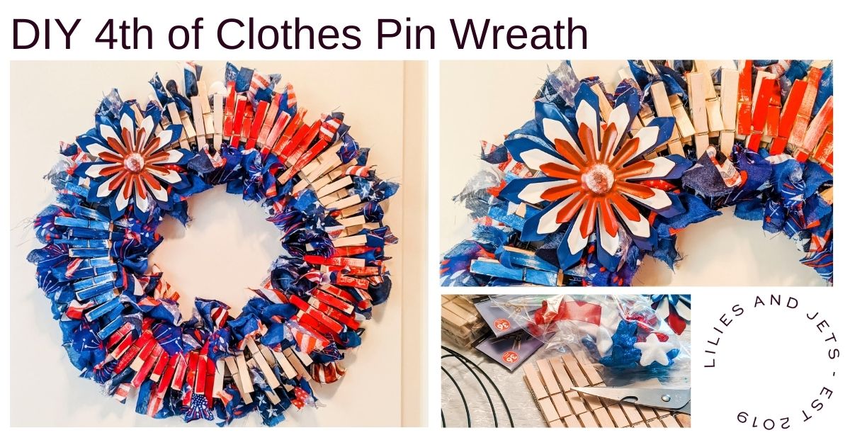 DIY 4th of July Clothes Pin Wreath